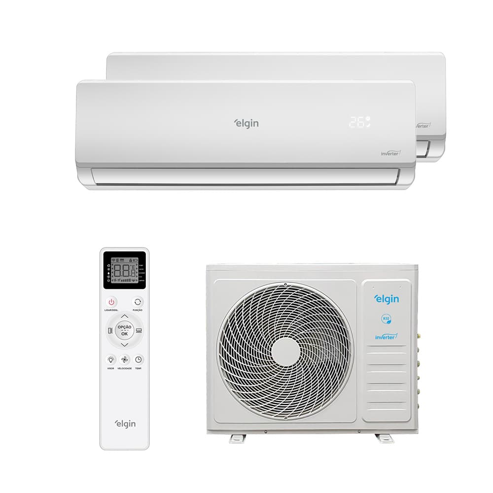 Ar Condicionado Multi Split Inverter Elgin HW R-32 Wifi 18.000 BTUs (2 Evap 12.000) Quente/Frio 220V Monofásico