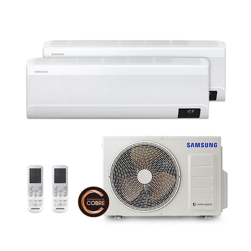 Ar Condicionado Multi Split Inverter Windfree Samsung 18.000 BTUs (2x Evap 9.000) Quente/frio 220V Monofásico